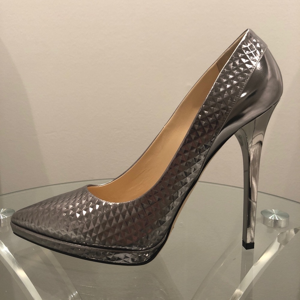 NEW Jimmy Choo Cubed Mirror Leather Shoes